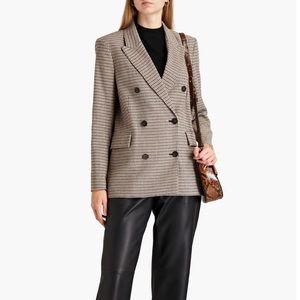Maje double-breasted houndstooth tweed blazer